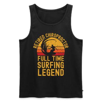 Retired chiropractor surfing legend - Men's Premium Organic Tank Top - black - Front - Michal (187cm)