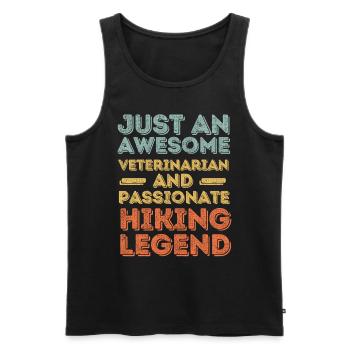 Vétérinaire Randonnée légende rétro - Débardeur bio Premium Homme - noir - Devant - Michal (187cm)