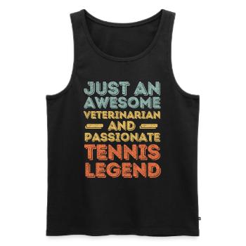 Vétérinaire Légende du tennis rétro - Débardeur bio Premium Homme - noir - Devant - Michal (187cm)