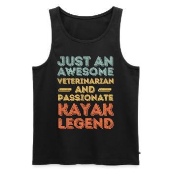 Vétérinaire Kayak légende rétro - Débardeur bio Premium Homme - noir - Devant - Michal (187cm)