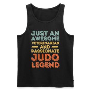 Légende du judo vétérinaire rétro - Débardeur bio Premium Homme - noir - Devant - Michal (187cm)