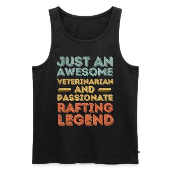 Vétérinaire Rafting légende rétro - Débardeur bio Premium Homme - noir - Devant - Michal (187cm)