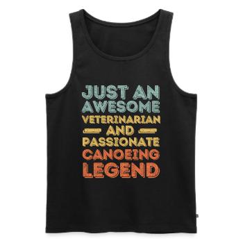 Vétérinaire Légende du canoë rétro - Débardeur bio Premium Homme - noir - Devant - Michal (187cm)