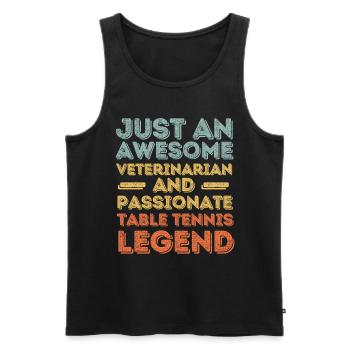 Vétérinaire Légende du tennis de table rétro - Débardeur bio Premium Homme - noir - Devant - Michal (187cm)