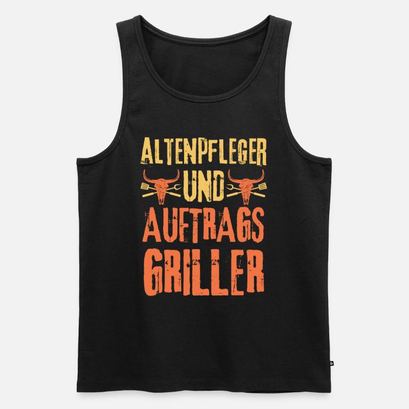 Altenpfleger und Grillen - Männer Premium Bio Tank Top - Schwarz