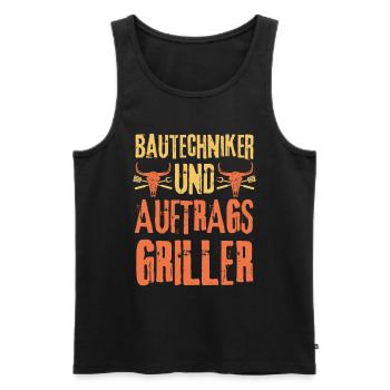 Bautechniker und Grillen - Männer Premium Bio Tank Top - Schwarz - Vorne - AI Model Male 178 light (178cm)
