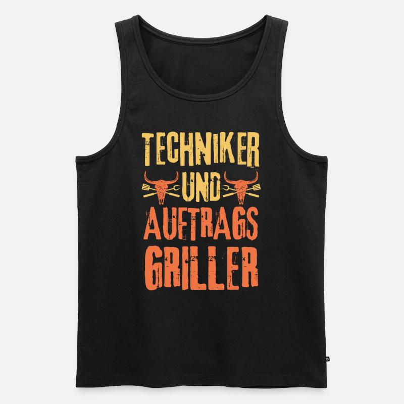 Techniker und Grillen - Männer Premium Bio Tank Top - Schwarz