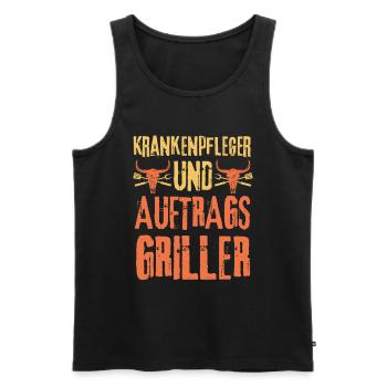 Krankenpfleger und Grillen - Männer Premium Bio Tank Top - Schwarz - Vorne - Michal (187cm)
