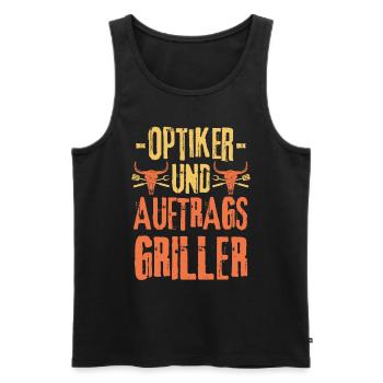 Optiker und Grillen - Männer Premium Bio Tank Top - Schwarz - Vorne - AI Model Male 178 light (178cm)