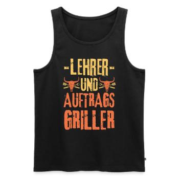 Lehrer und Grillen - Männer Premium Bio Tank Top - Schwarz - Vorne - Michal (187cm)