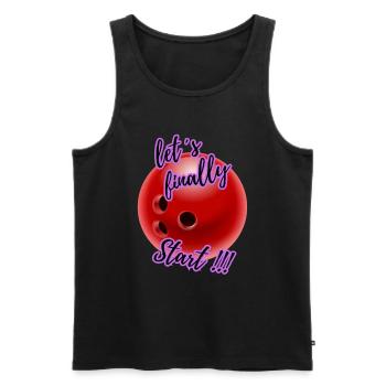 let´s finally Start Bowling 6 - Männer Premium Bio Tank Top - Schwarz - Vorne - AI Model Male 178 light (178cm)