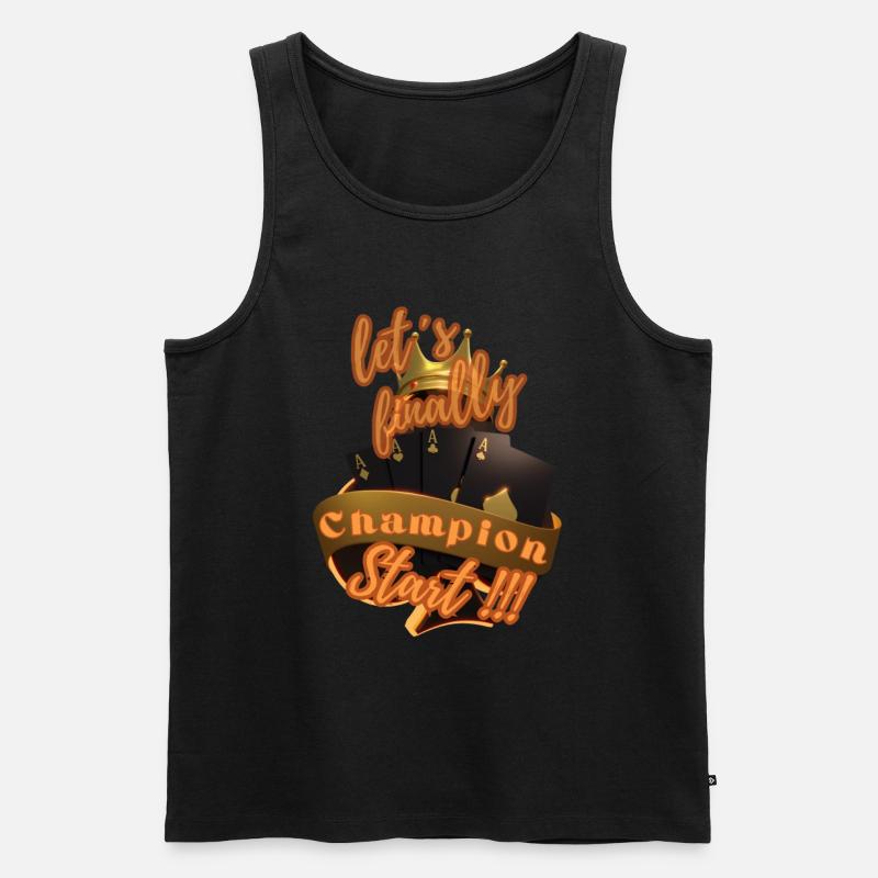 Karten Champion 2 - Männer Premium Bio Tank Top - Schwarz
