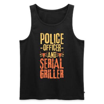 Polizist und Seriengriller - Männer Premium Bio Tank Top - Schwarz - Vorne - AI Model Male 178 light (178cm)