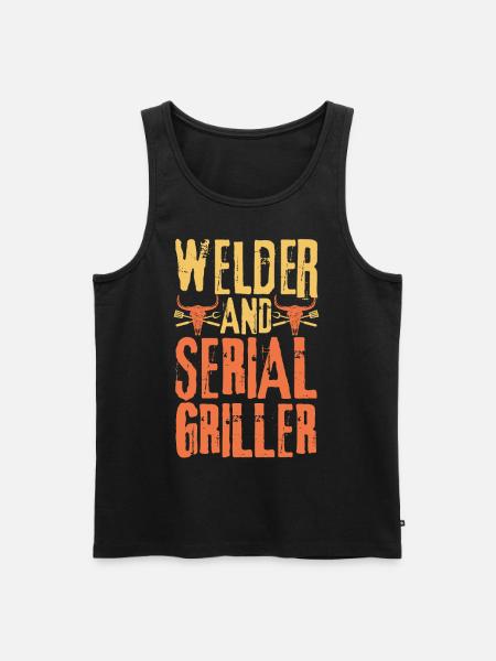 Welder and Serial Griller - Men's Premium Organic Tank Top - black