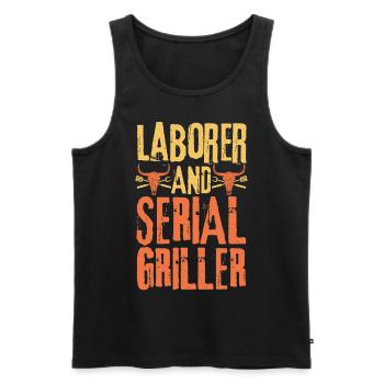 Laborer and Serial Griller - Men's Premium Organic Tank Top - black - Front - AI Model Male 178 light (178cm)