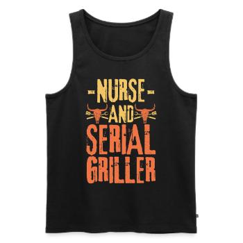 Krankenschwester und Seriengriller - Männer Premium Bio Tank Top - Schwarz - Vorne - AI Model Male 178 light (178cm)