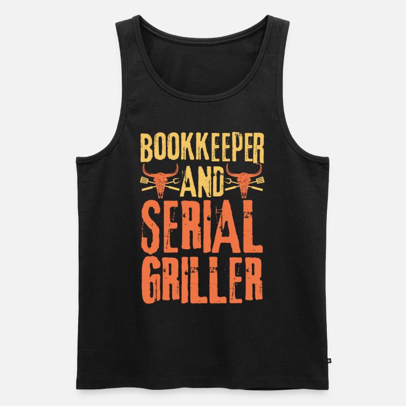 Buchhalter und Seriengriller - Männer Premium Bio Tank Top - Schwarz