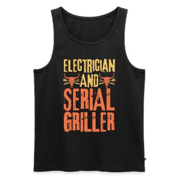 Elektriker und Seriengriller - Männer Premium Bio Tank Top - Schwarz - Vorne - AI Model Male 178 light (178cm)