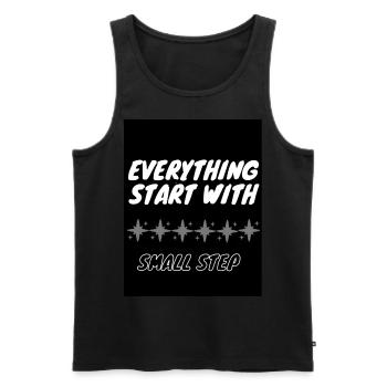Everything start with Small Step - Männer Premium Bio Tank Top - Schwarz - Vorne - Michal (187cm)
