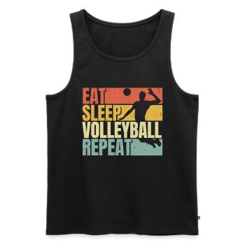 Manger dormir Volleyball répéter - Débardeur bio Premium Homme - noir - Devant - Michal (187cm)