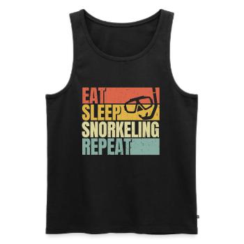 Manger dormir Snorkeling répéter - Débardeur bio Premium Homme - noir - Devant - Michal (187cm)
