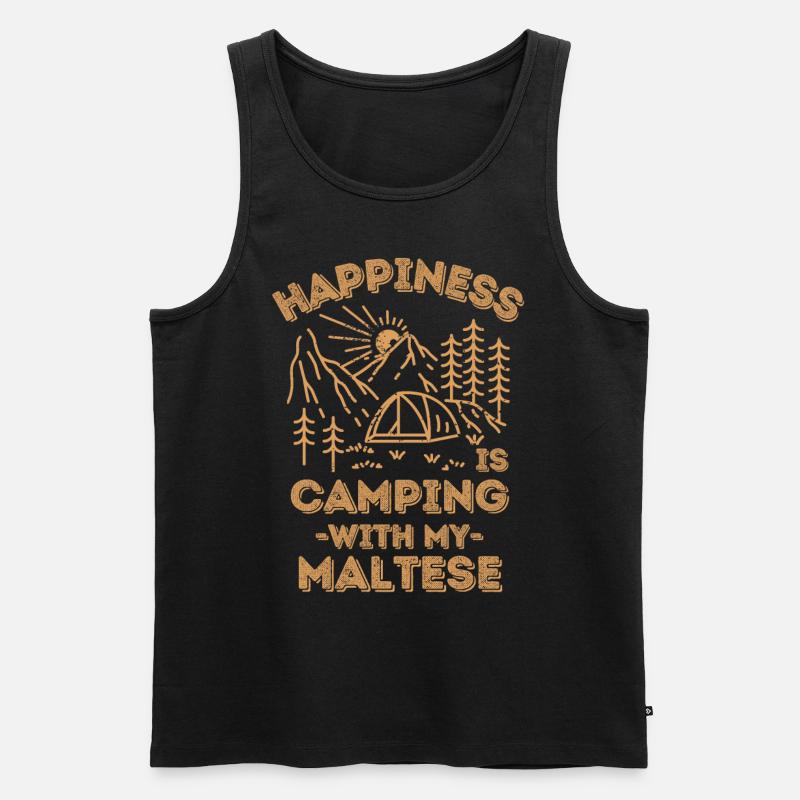 Camping mit Maltesern - Männer Premium Bio Tank Top - Schwarz