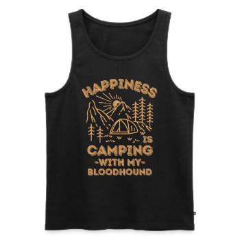 Camping avec chien de chasse - Débardeur bio Premium Homme - noir - Devant - Michal (187cm)