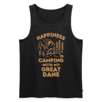 Camping avec grand-danois - Débardeur bio Premium Homme - noir - Devant - Michal (187cm)