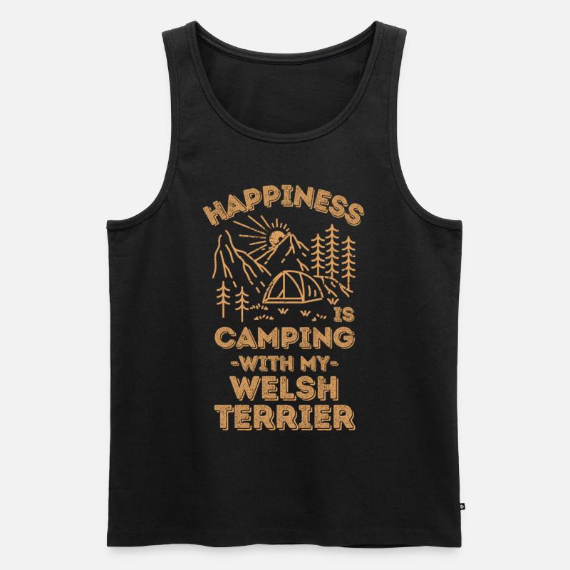 Camping mit Welsh-Terrier - Männer Premium Bio Tank Top - Schwarz