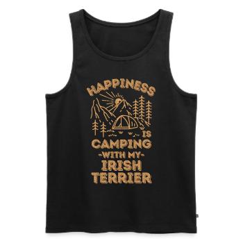 Camping with irish-terrier - Men's Premium Organic Tank Top - black - Front - AI Model Male 178 light (178cm)