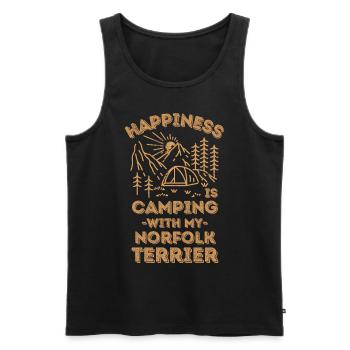 Camping with norfolk-terrier - Men's Premium Organic Tank Top - black - Front - AI Model Male 178 light (178cm)