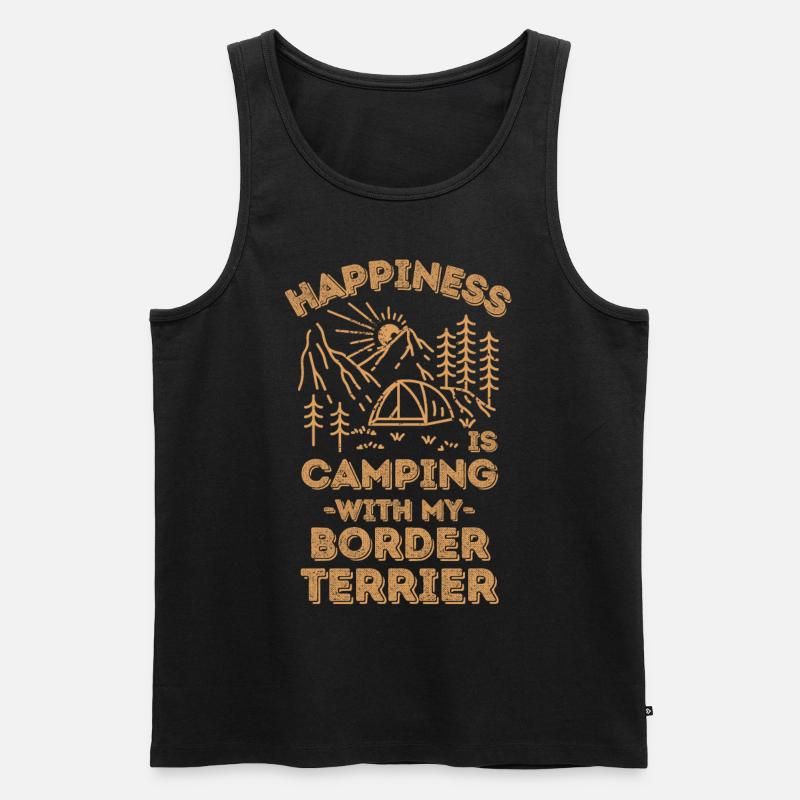 Camping mit Border-Terrier - Männer Premium Bio Tank Top - Schwarz