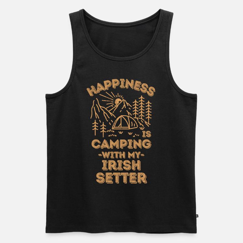 Camping mit irish-setter - Männer Premium Bio Tank Top - Schwarz
