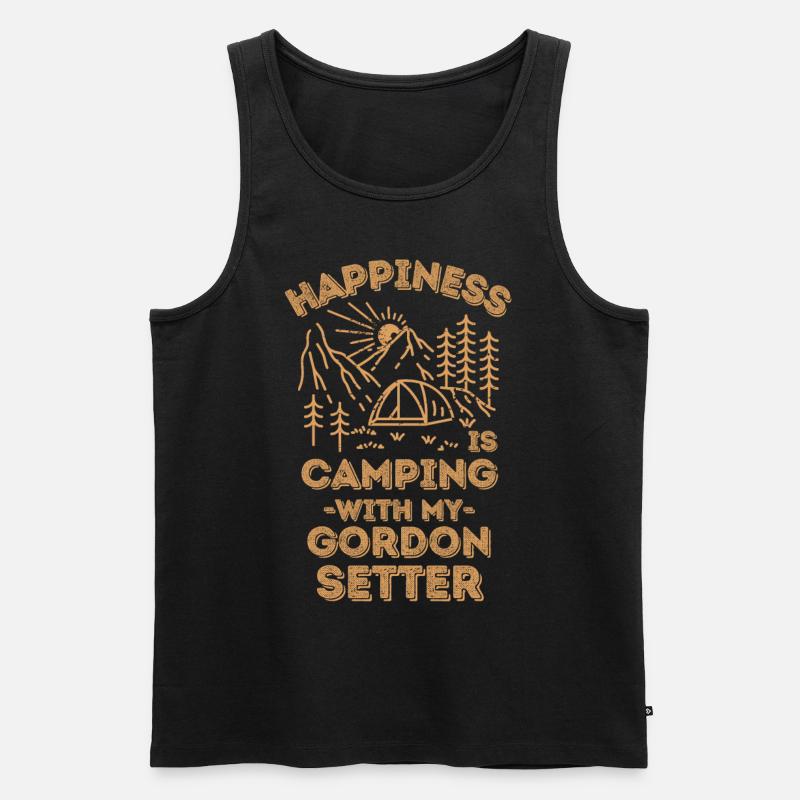 Camping mit Gordon-Setter - Männer Premium Bio Tank Top - Schwarz