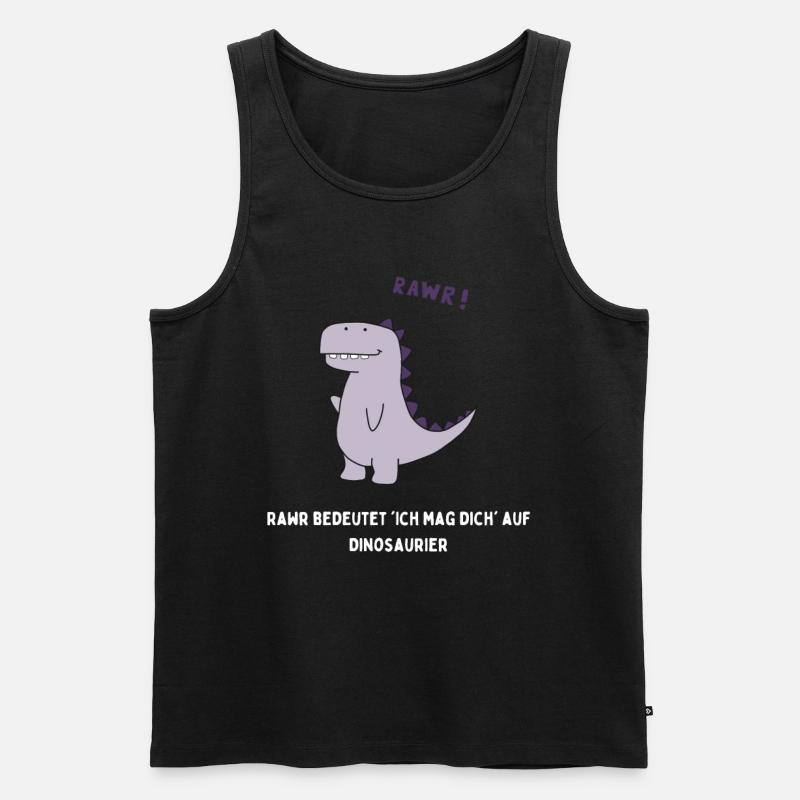 Dino - Männer Premium Bio Tank Top - Schwarz