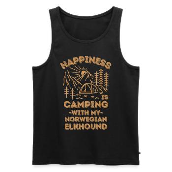 Camping avec norwegian-elkhound - Débardeur bio Premium Homme - noir - Devant - Michal (187cm)