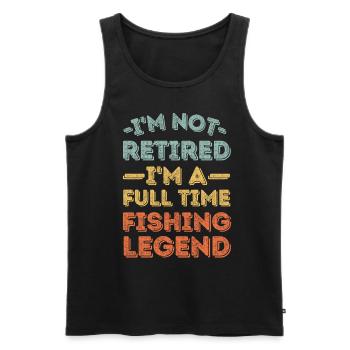 Retraité et légende de la pêche - Débardeur bio Premium Homme - noir - Devant - Michal (187cm)