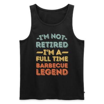 Retraité et légende du barbecue - Débardeur bio Premium Homme - noir - Devant - Michal (187cm)