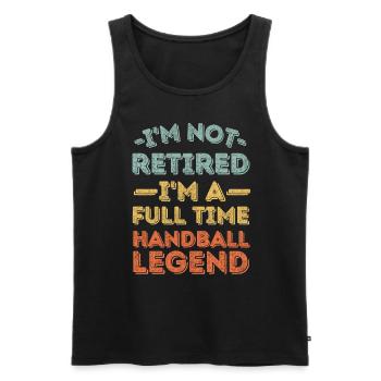 Retraité et légende du handball - Débardeur bio Premium Homme - noir - Devant - Michal (187cm)