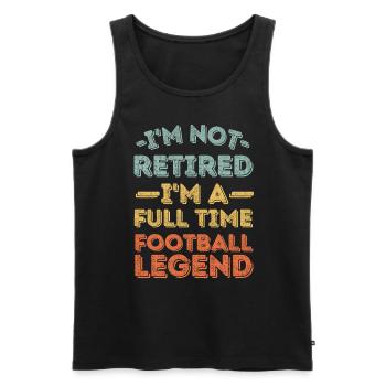 Retraité et légende du football - Débardeur bio Premium Homme - noir - Devant - Michal (187cm)