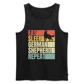 Essen, schlafen, Deutscher Schäferhund wiederholen - Männer Premium Bio Tank Top - Schwarz - Vorne - Michal (187cm)