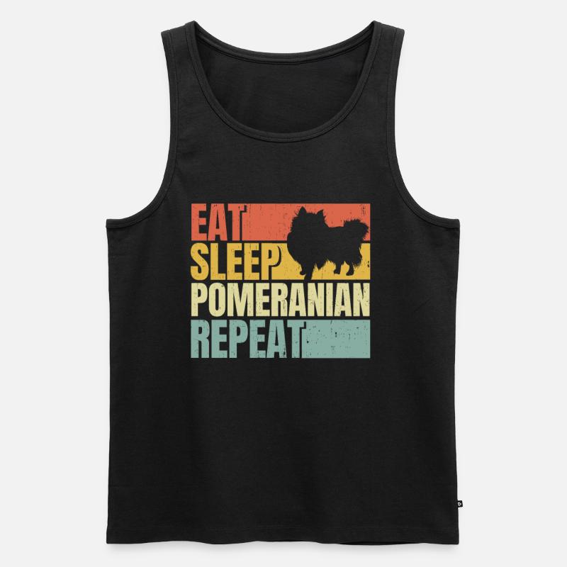 Zwergspitz Retro - Männer Premium Bio Tank Top - Schwarz