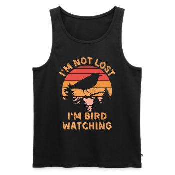 Bird watching for ornithologist - Men's Premium Organic Tank Top - black - Front - AI Model Male 178 light (178cm)