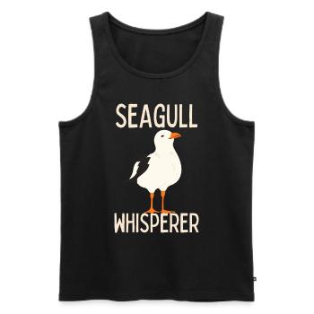 Mouette drôle Citation de Seagull - Débardeur bio Premium Homme - noir - Devant - AI Model Male 178 light (178cm)