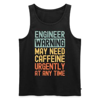 Engineer need coffee urgently - Men's Premium Organic Tank Top - black - Front - Michal (187cm)