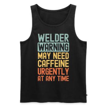 Welder need coffee urgently - Men's Premium Organic Tank Top - black - Front - Michal (187cm)