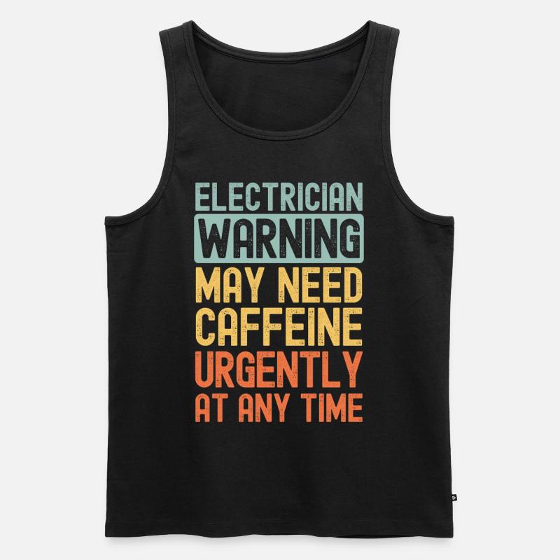 Elektriker brauchen dringend Kaffee - Männer Premium Bio Tank Top - Schwarz