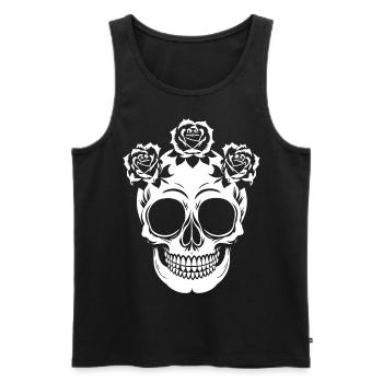 Horreur Crâne Crâne Art Crâne Gothique Heavy Metal - Débardeur bio Premium Homme - noir - Devant - Michal (187cm)