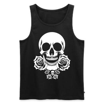 Horror Skull Skull Art Skull Gothic Heavy Metal - Men's Premium Organic Tank Top - black - Front - Michal (187cm)