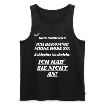Gute Nachricht - Männer Premium Bio Tank Top - Schwarz - Vorne - AI Model Male 178 light (178cm)